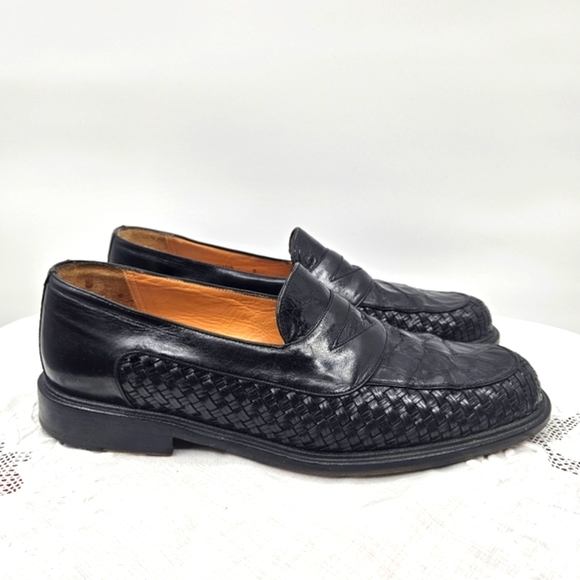 Mezlan Catania Genuine Crocodile Black Leather Loafers Men's Size‎ … - Picture 1 of 14